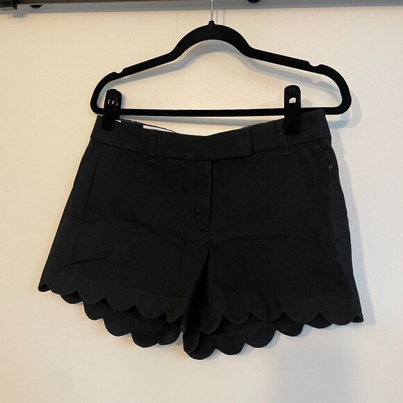NWT J. Crew 4" Linen & Cotton Scalloped Shorts Size 6 Black Mid Rise Casual - Picture 4 of 7